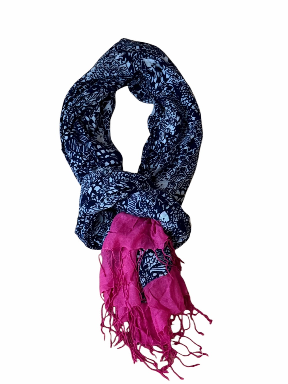 Lilly Pulitzer x Target Fish Print Loop Scarf Hot Pink Navy